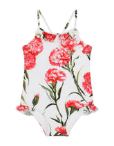 Carnation-print one-piece swimsuit - | Dolce & Gabbana
