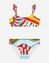 Carretto-print bralette bikini - | Dolce & Gabbana