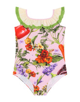 Farmer-print one-piece swimsuit - | Dolce & Gabbana