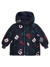 LOGO PRINT NYLON LONG DOWN JACKET - | Dolce & Gabbana