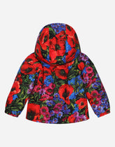Short meadow-print nylon down jacket - | Dolce & Gabbana