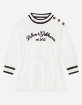Short interlock dress with logo patch embellishment - | Dolce & Gabbana
