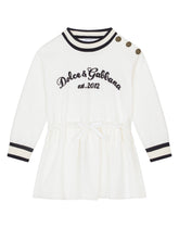 Short interlock dress with logo patch embellishment - | Dolce & Gabbana