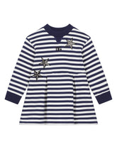 Striped jersey dress with star patch embellishment - | Dolce & Gabbana