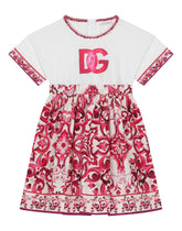 Majolica-print poplin and jersey dress - | Dolce & Gabbana