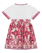 Majolica-print poplin and jersey dress - | Dolce & Gabbana
