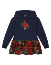 Long-sleeved dress with hood and gathered skirt - | Dolce & Gabbana