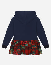 Long-sleeved dress with hood and gathered skirt - | Dolce & Gabbana