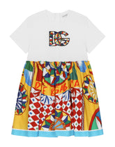 Carretto-print poplin and jersey dress - | Dolce & Gabbana