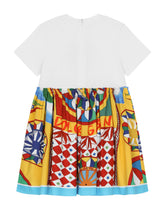 Carretto-print poplin and jersey dress - | Dolce & Gabbana