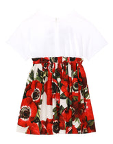 Jersey dress with anemone print - | Dolce & Gabbana