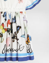 Butterfly-print poplin and jersey dress - | Dolce & Gabbana