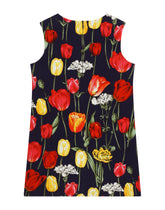 Interlock dress with tulip print - | Dolce & Gabbana