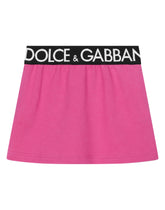 Short jersey skirt with branded elastic - | Dolce & Gabbana