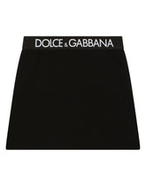 Short jersey skirt with branded elastic - | Dolce & Gabbana