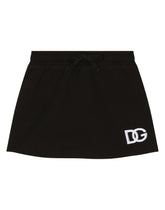 Short jersey skirt with DG logo patch - | Dolce & Gabbana