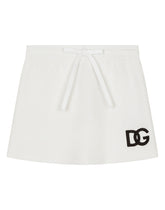 Short jersey skirt with DG logo patch - | Dolce & Gabbana