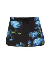 Short nylon skirt with bluebell print - | Dolce & Gabbana