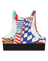 Carretto-print interlock bralette top - | Dolce & Gabbana