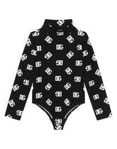 Interlock babygrow with DG logo print - | Dolce & Gabbana