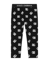 Interlock leggings with DG logo print - | Dolce & Gabbana