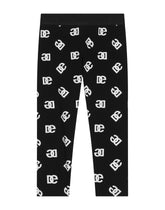 Interlock leggings with DG logo print - | Dolce & Gabbana