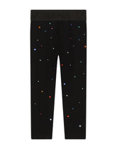 Jersey leggings with multi-colored crystals - | Dolce & Gabbana
