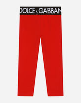 Interlock leggings with branded elastic - | Dolce & Gabbana