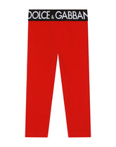 Interlock leggings with branded elastic - | Dolce & Gabbana