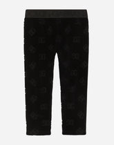 Velvet jacquard leggings with DG logo - | Dolce & Gabbana