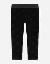 Velvet jacquard leggings with DG logo - | Dolce & Gabbana