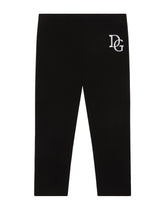 INTERLOCK LEGGINGS WITH LOGO PATCH - | Dolce & Gabbana