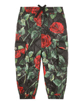 Rose-print nylon cargo pants - | Dolce & Gabbana