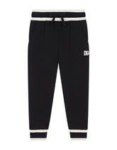 Jersey jogging pants with DG logo patch embellishment - | Dolce & Gabbana