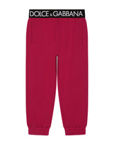 Jersey jogging pants with branded elastic - | Dolce & Gabbana