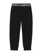 Jersey jogging pants with branded elastic - | Dolce & Gabbana