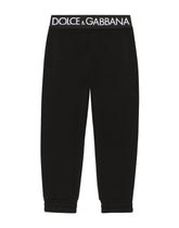 Jersey jogging pants with branded elastic - | Dolce & Gabbana