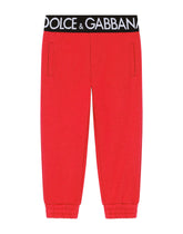 Jersey jogging pants with branded elastic - | Dolce & Gabbana