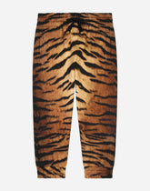 Jersey jogging pants with tiger print - | Dolce & Gabbana