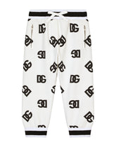Jersey jogging pants with DG logo print - | Dolce & Gabbana