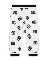 Jersey jogging pants with DG logo print - | Dolce & Gabbana