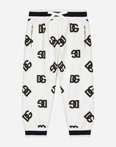 Jersey jogging pants with DG logo print - | Dolce & Gabbana