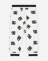 Jersey jogging pants with DG logo print - | Dolce & Gabbana