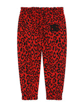 Jersey jogging pants with leopard print - | Dolce & Gabbana