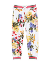 Jersey jogging pants with garden print - | Dolce & Gabbana