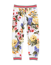 Jersey jogging pants with garden print - | Dolce & Gabbana