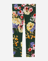 Interlock leggings with garden print - | Dolce & Gabbana