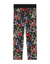 Interlock leggings with meadow flower print - | Dolce & Gabbana