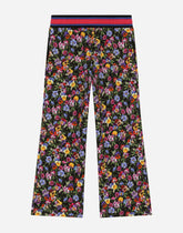 Jersey jogging pants with violet print - | Dolce & Gabbana