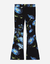 Jersey pants with bluebell print - | Dolce & Gabbana